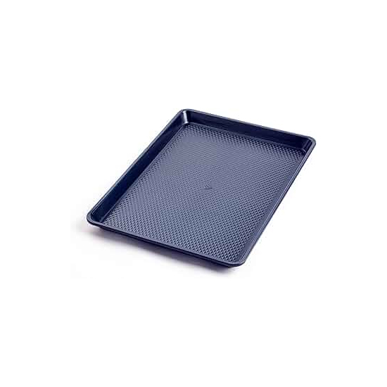 GI Metal | Rectangular Blue Sheet Pan with Diagonal Diamond-Cut - 40 x 60 x 2cm