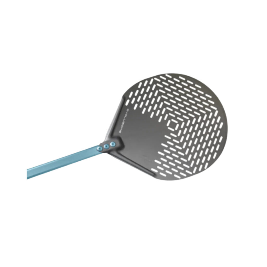 GI Metal | Evolution S.H.A. Treated Aluminium Pizza Peel - Perforated Round 33cm Head, 150cm Handle