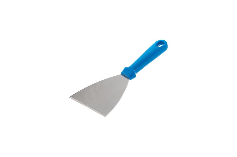 GI Metal | Flexible Blue Spatula - Triangular Scraper 11x10cm, Flexible in Stainless Steel