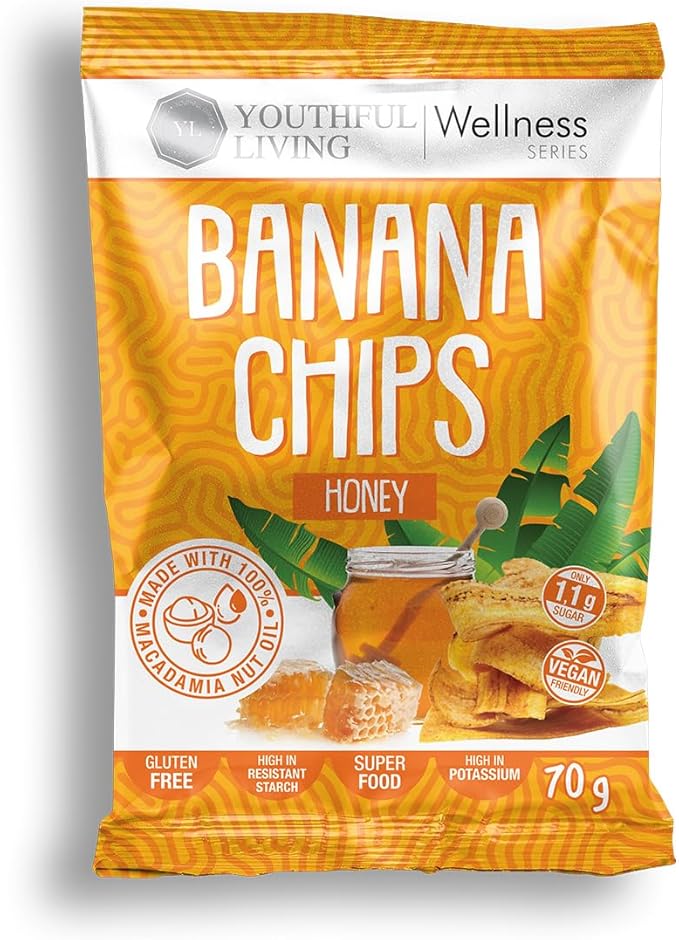 Youthful Living | Banana Chips - Honey 70g