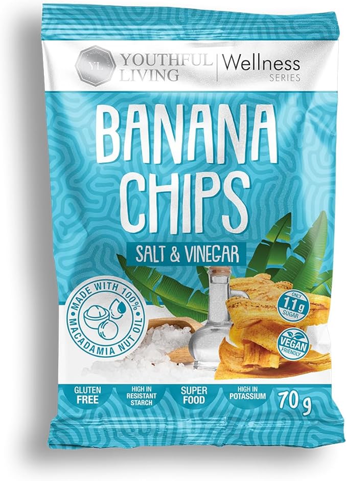Youthful Living | Banana Chips - Salt & Vinegar 70g