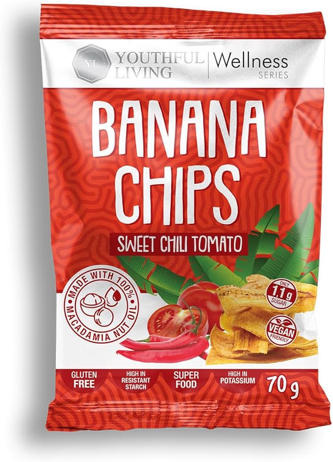 Youthful Living | Banana Chips - Sweet Chilli Tomato 70g