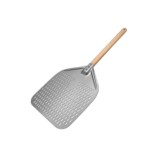 GI Metal | Azzurra Anodised Aluminium Rectangular Pizza Peel - Perforated Rectangular 36cm Head, 150cm Handle